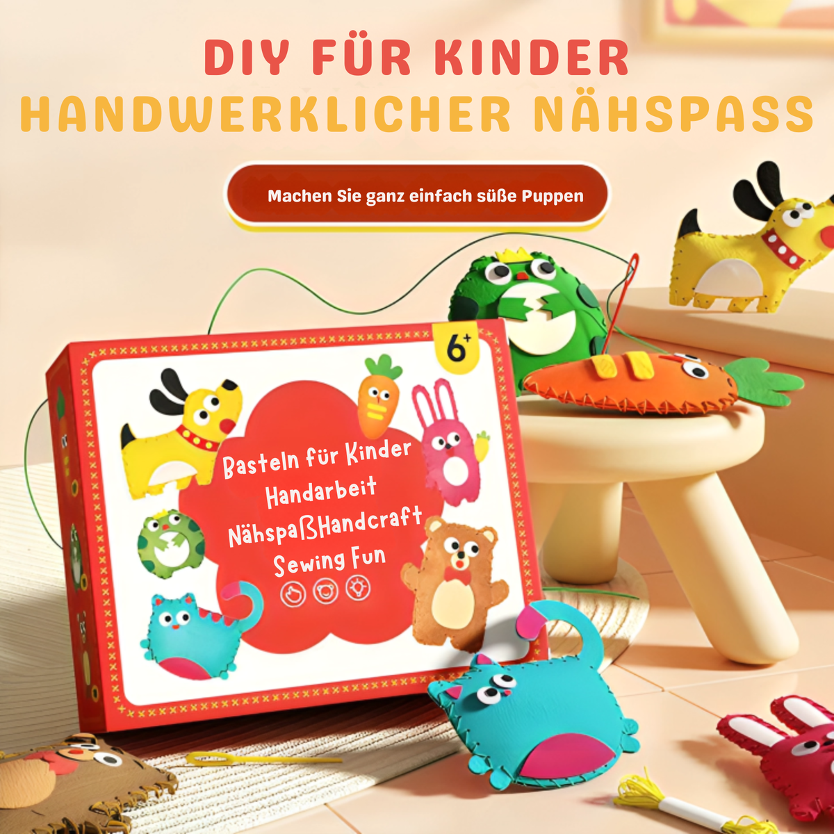FadenFreund™ / Einfaches DIY-Nähset Für Kinder - Sopheria