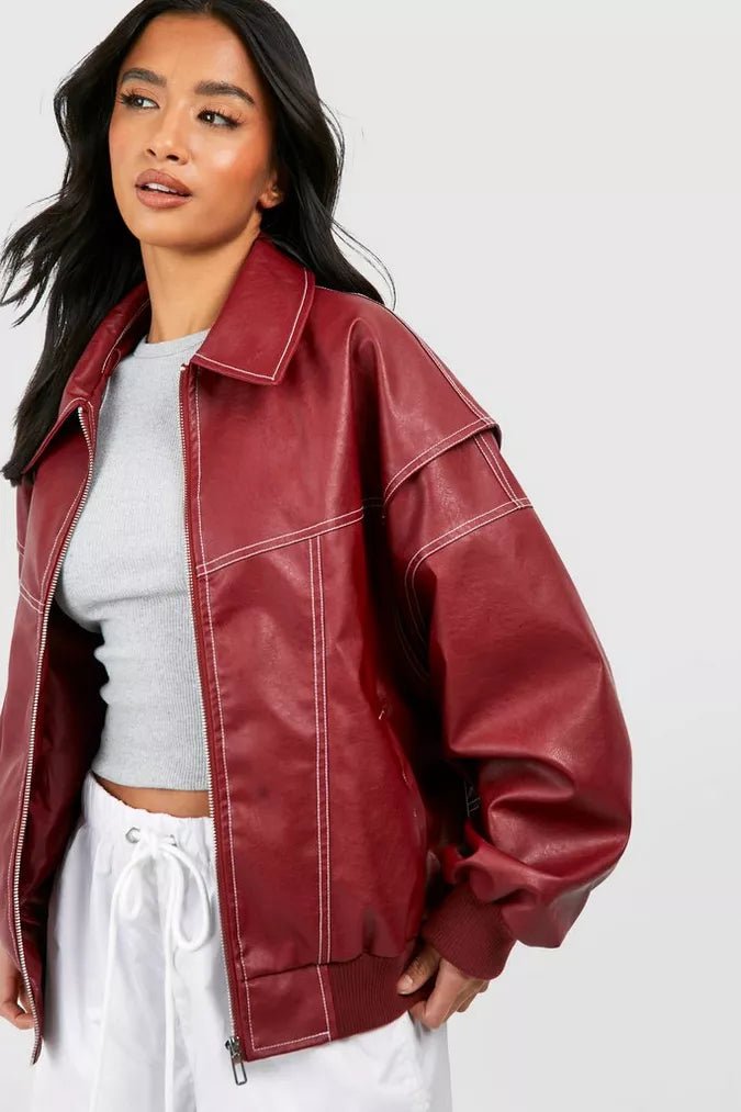 Faye™ – Übergroße Lederjacke - Sopheria
