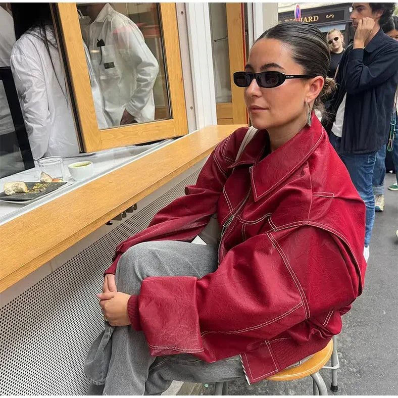 Faye™ – Übergroße Lederjacke - Sopheria