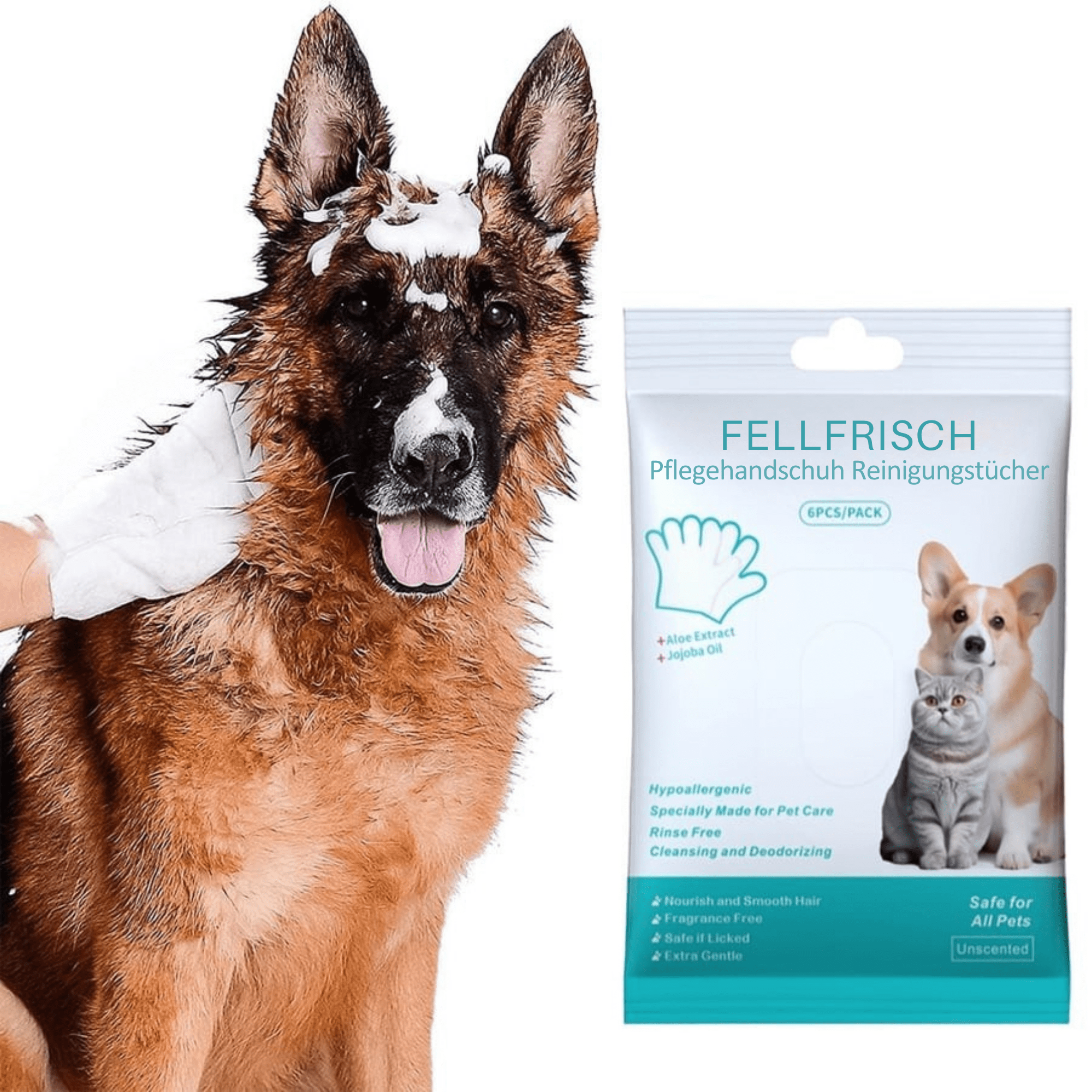 FellFrisch – Pflegehandschuh Reinigungstücher - Sopheria