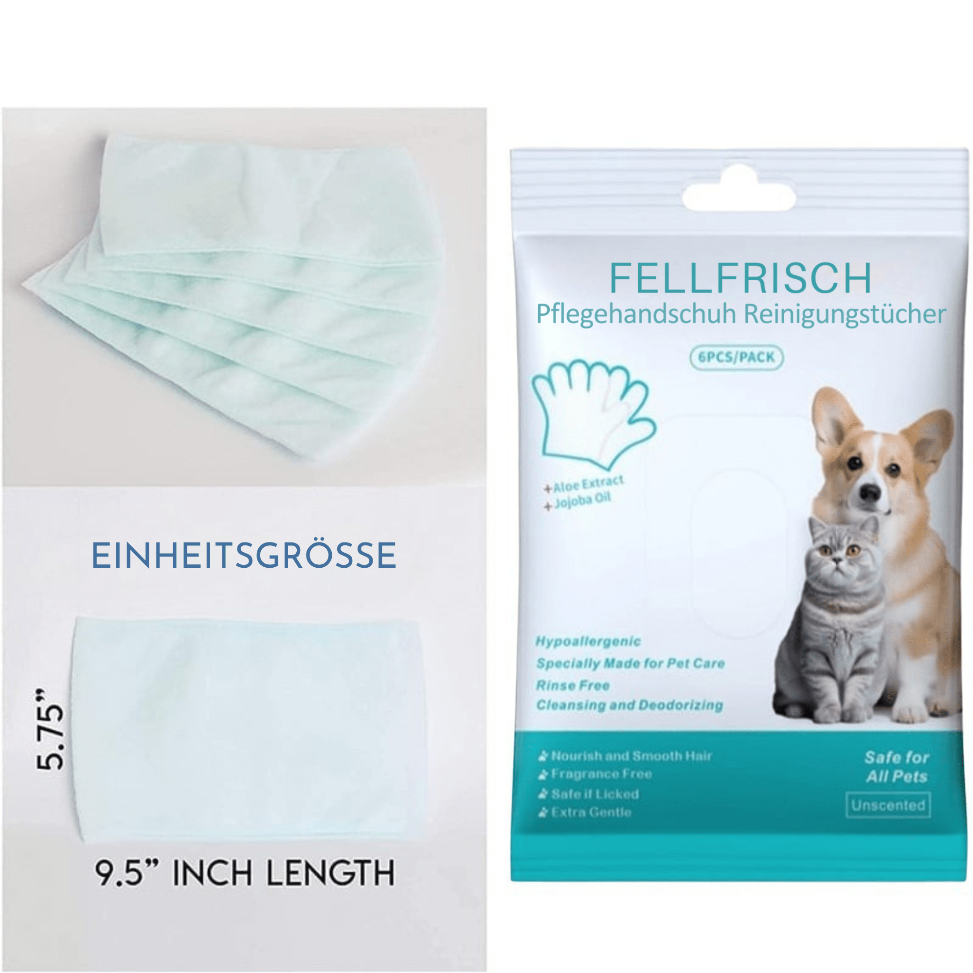FellFrisch – Pflegehandschuh Reinigungstücher - Sopheria