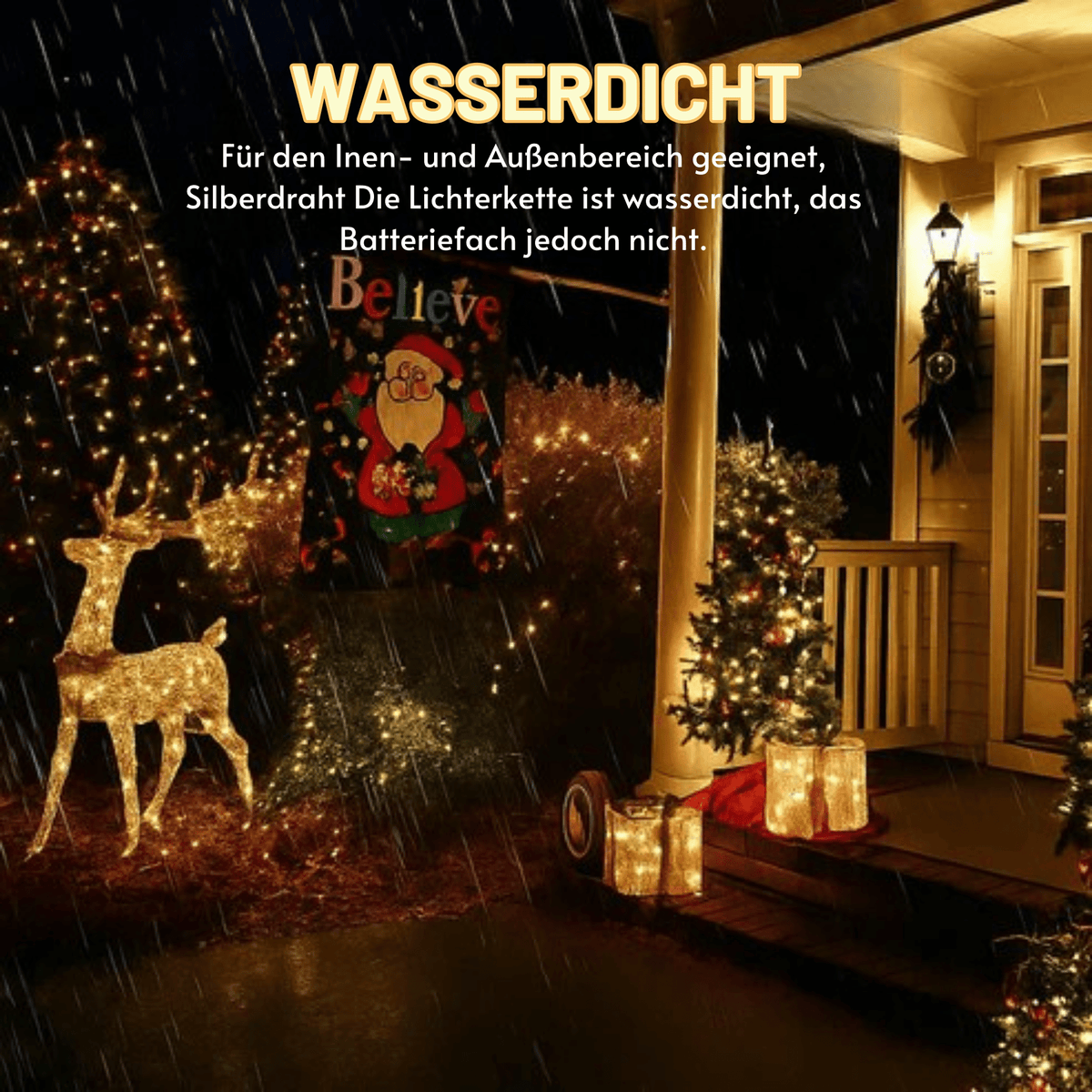 FestlichFunkel™ / LED-Kupferdraht Weihnachtsbeleuchtung – Warme, Magische Glut (9 M, 300 LEDs) - Sopheria