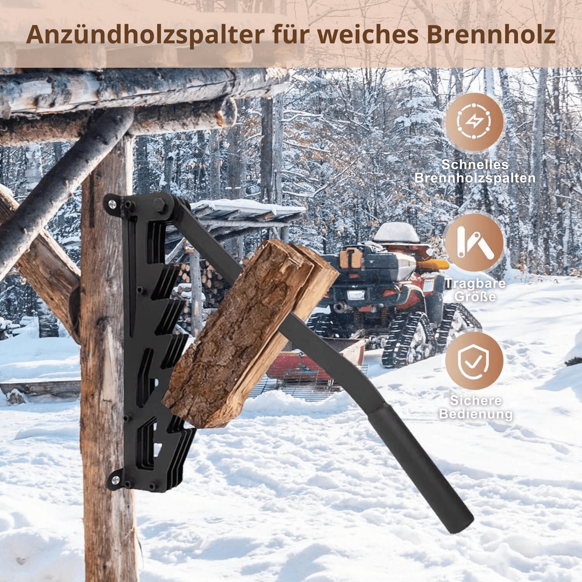 FeuerFreund™ / Wandmontierter Anzündholzspalter - Sopheria