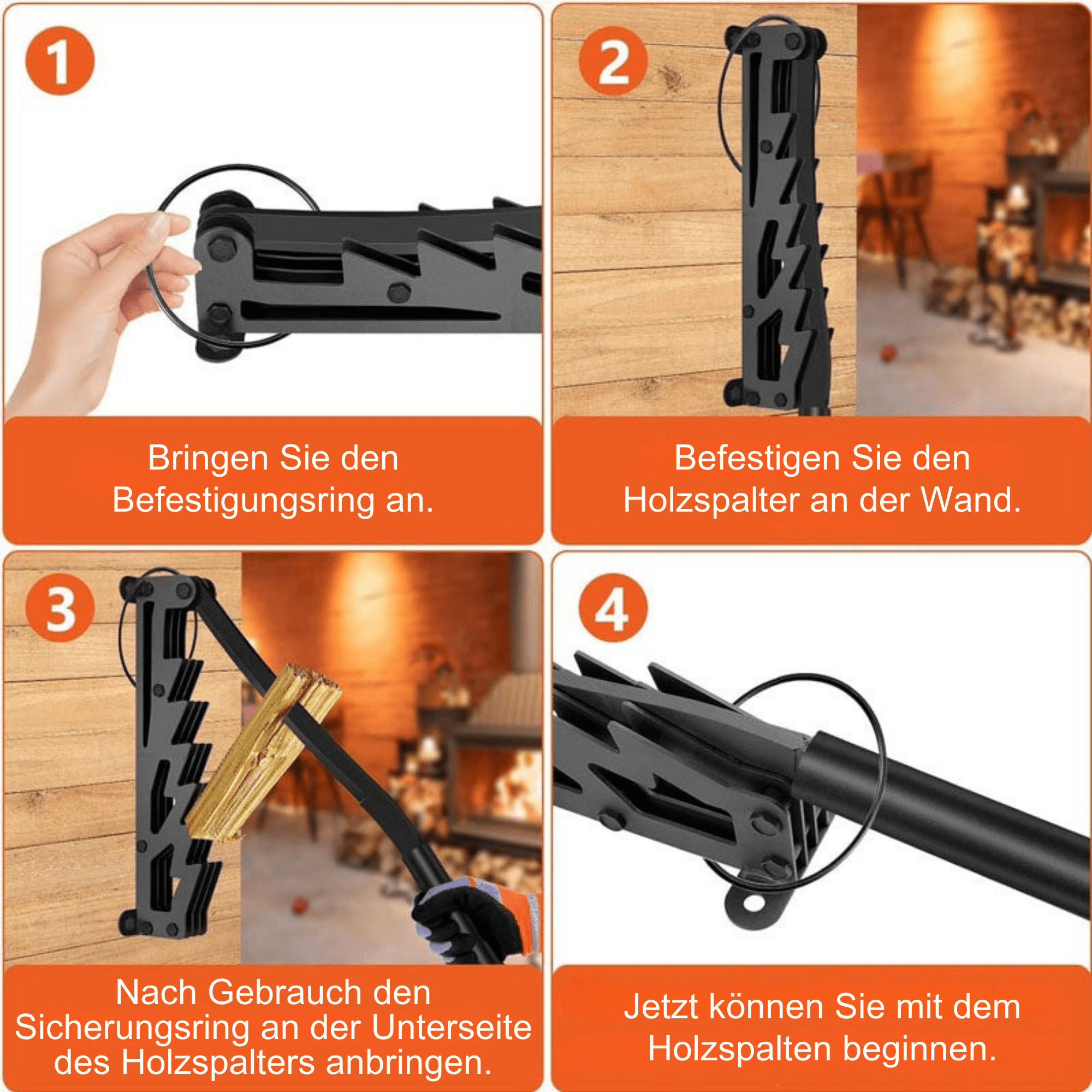 FeuerFreund™ / Wandmontierter Anzündholzspalter - Sopheria