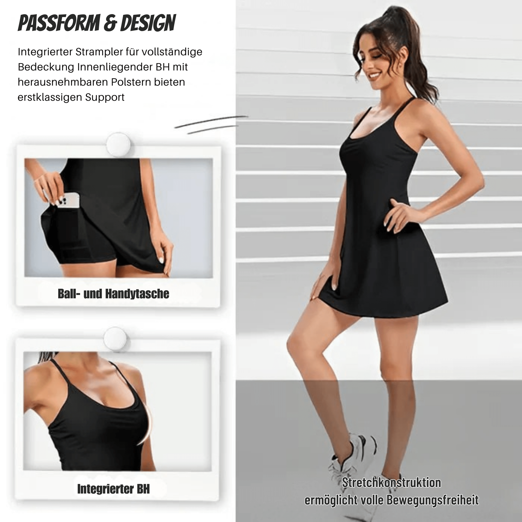 FitFinesse™ / Rückenfreies Fitnesskleid für mühelosen Stil und optimalen Halt - Sopheria