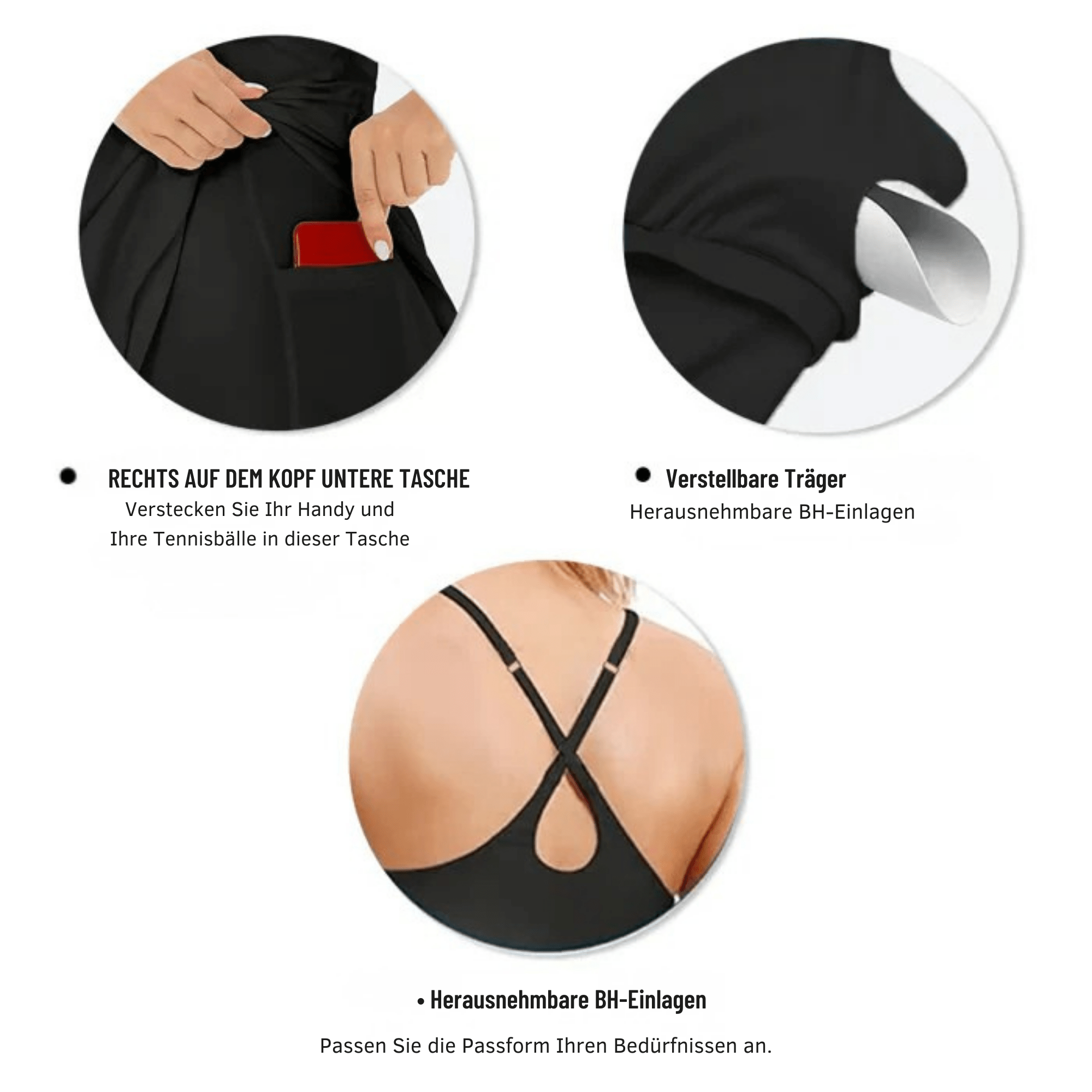 FitFinesse™ / Rückenfreies Fitnesskleid für mühelosen Stil und optimalen Halt - Sopheria