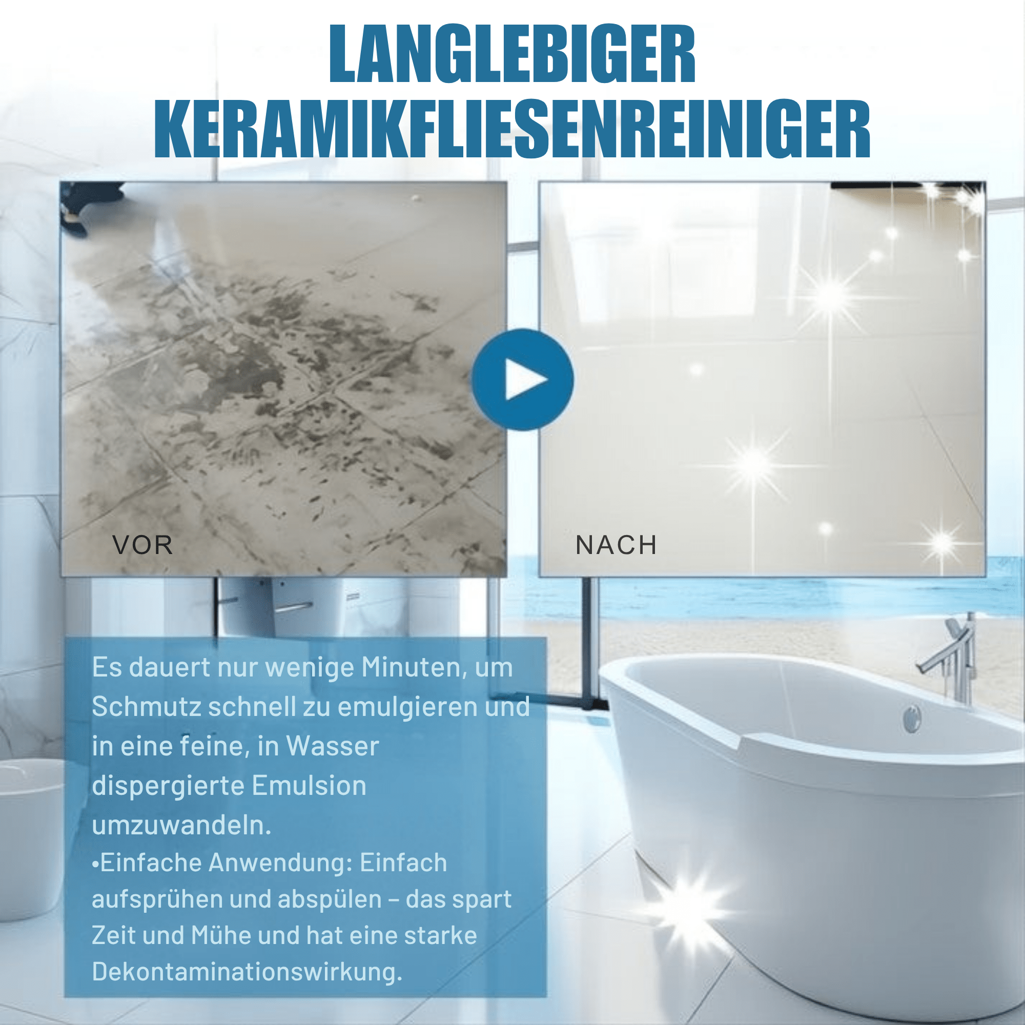 FleckFlucht™ / Fliesenreiniger, der Schlamm und Flecken verschwinden lässyt - Sopheria