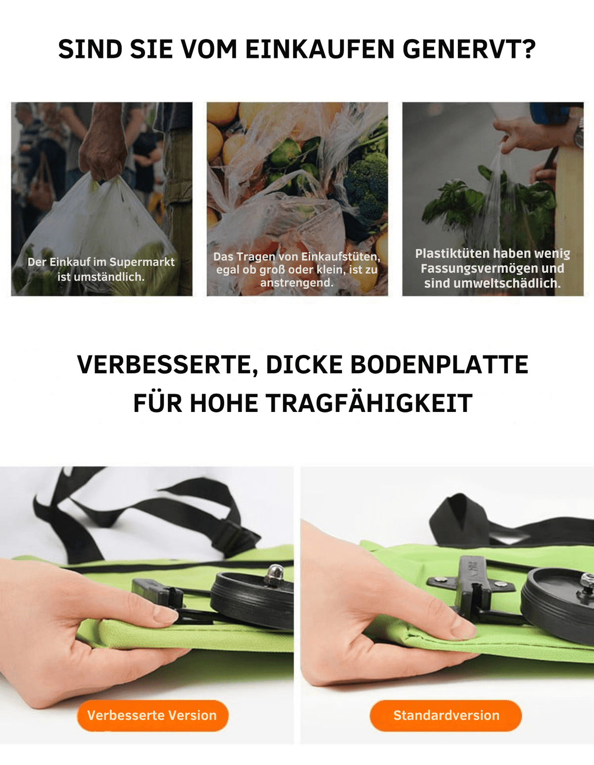 FlexTasche – Faltbare Einkaufstasche mit Rollen - Sopheria