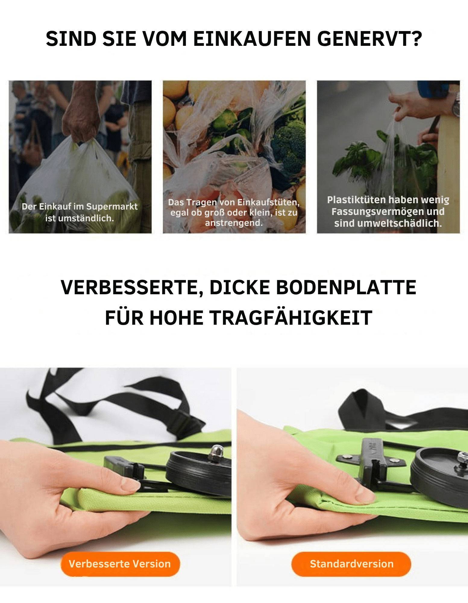 FlexTasche – Faltbare Einkaufstasche mit Rollen - Sopheria