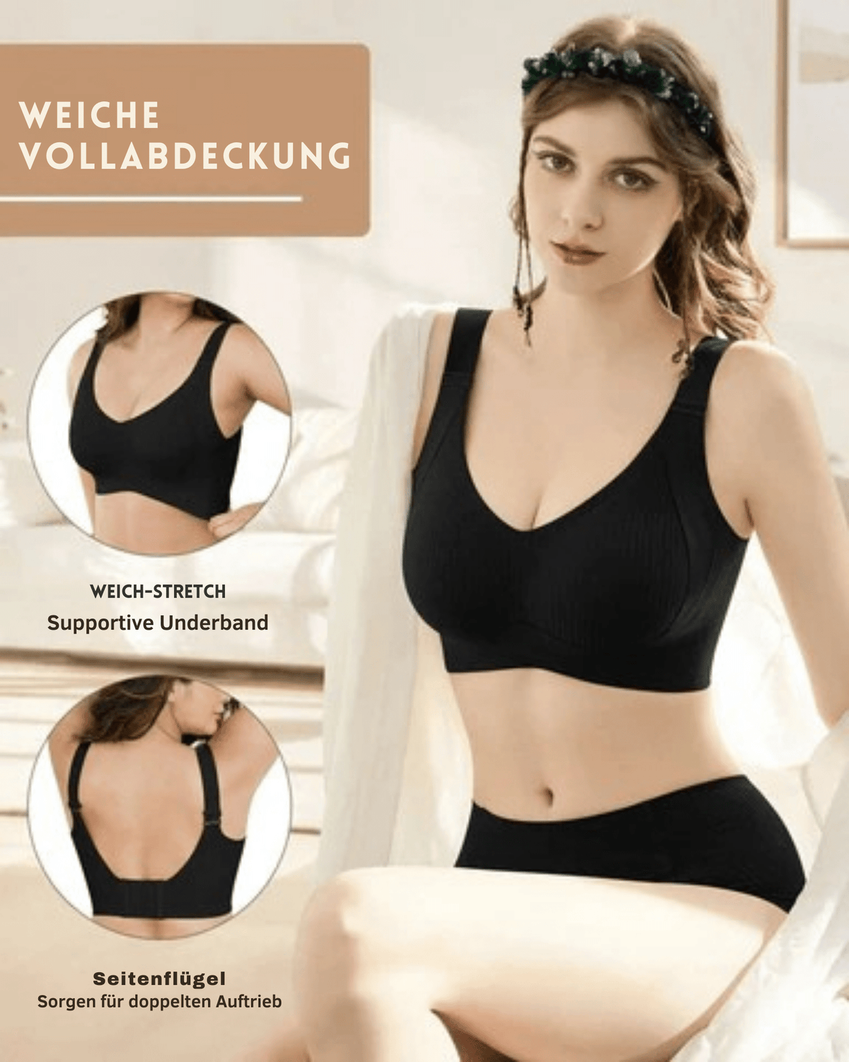 FormFinesse™ / Eleganter Rippen-BH mit kabellosem Halt - Sopheria
