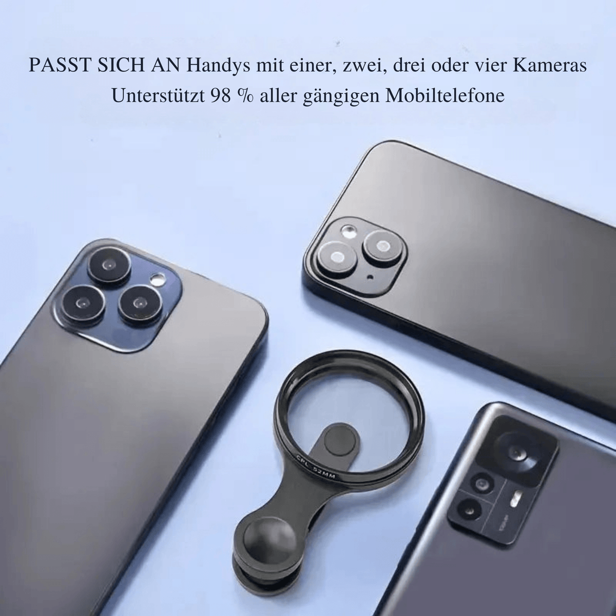 FotoFilter™ / 52mm CPL-Smartphone-Filter für Weniger Blendung & Sattere Farben - Sopheria