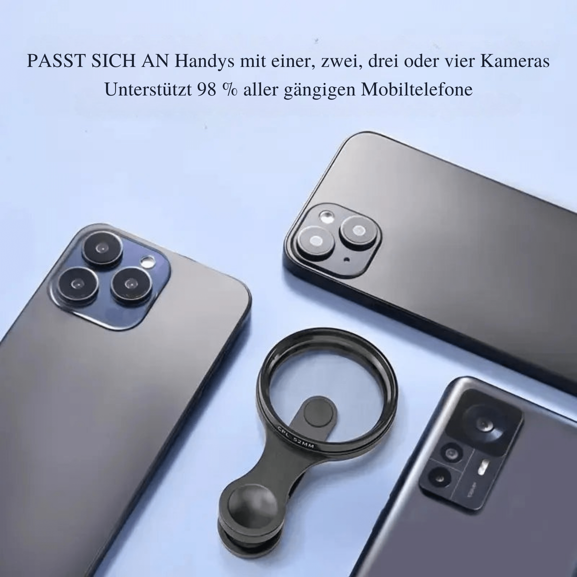 FotoFilter™ / 52mm CPL-Smartphone-Filter für Weniger Blendung & Sattere Farben - Sopheria