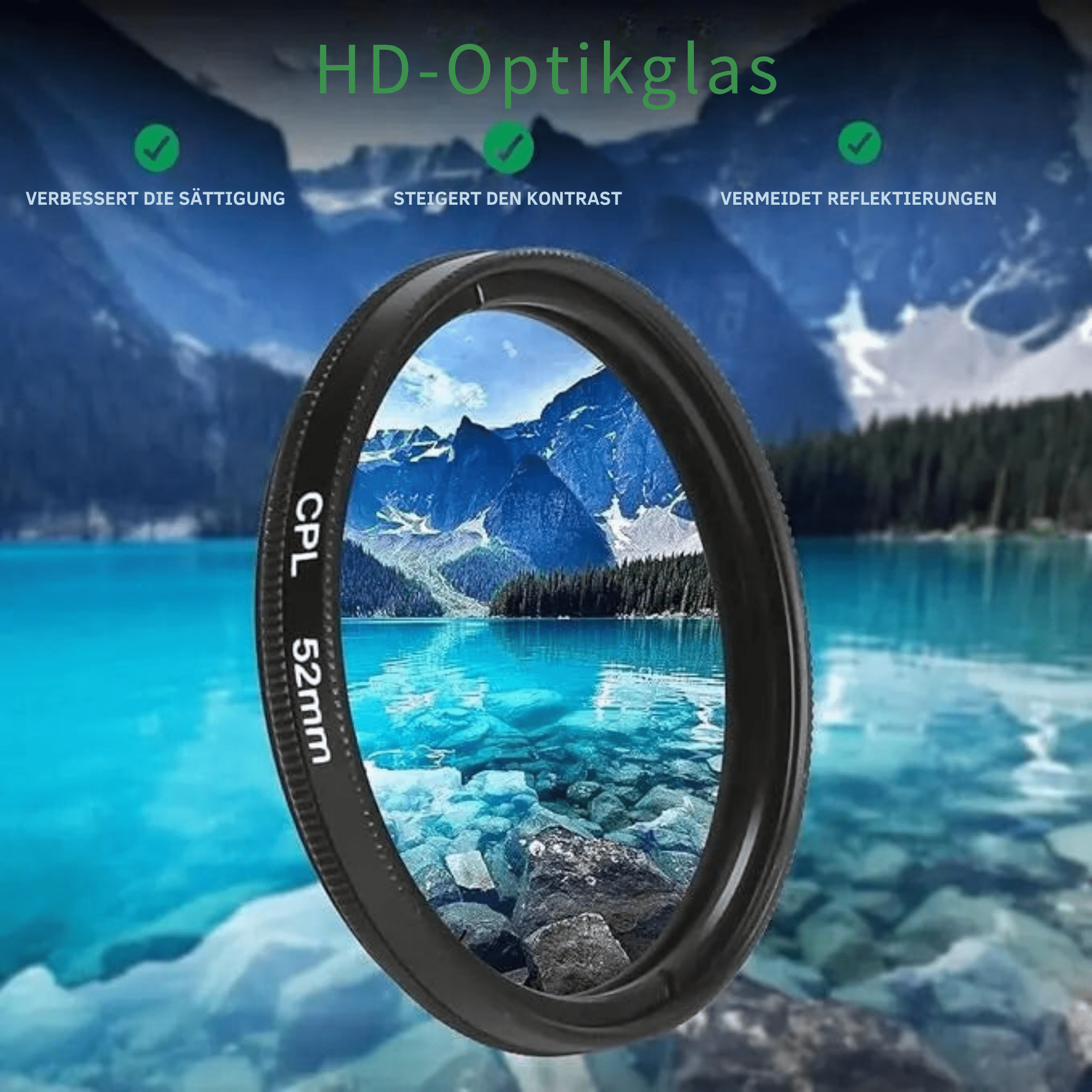 FotoFilter™ / 52mm CPL-Smartphone-Filter für Weniger Blendung & Sattere Farben - Sopheria
