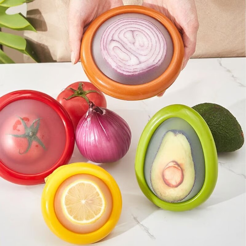 FruchtFix™ / Wiederverwendbare Deckel für geschnittenes Obst und Gemüse - Sopheria