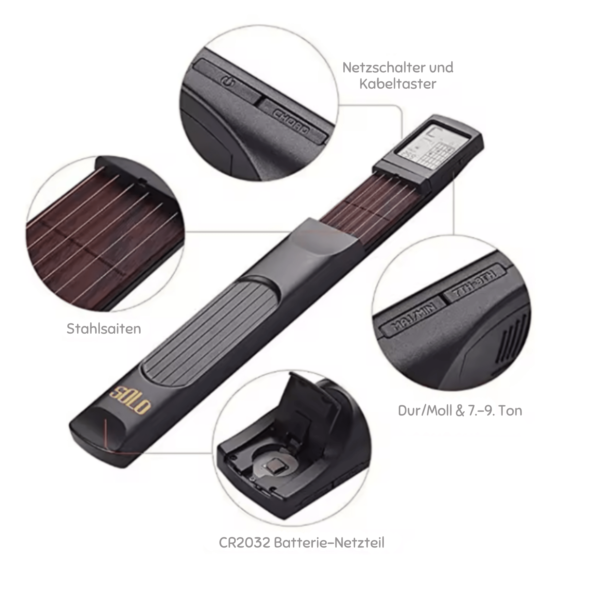 GitarrenGuru™ / Tragbarer Gitarrenhals zum Üben überall - Sopheria