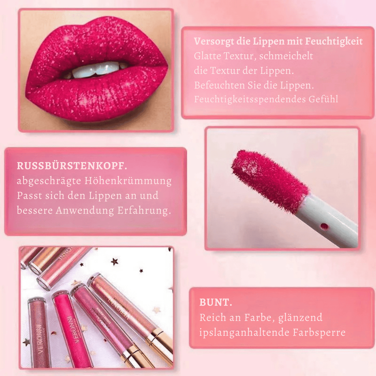 GlitzerGlamour™ / Flüssiger Lippenstift – 16 Stunden Glanz, ganztägiger Tragekomfort (1+1 GRATIS) - Sopheria