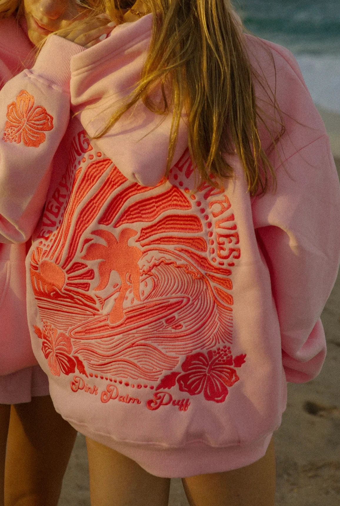 Tanja™ / Sonnenuntergang Wellen Hoodie