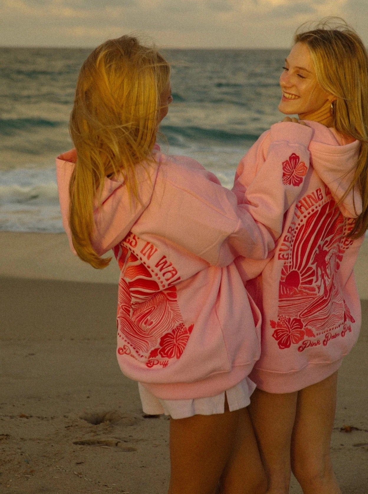 Tanja™ / Sonnenuntergang Wellen Hoodie