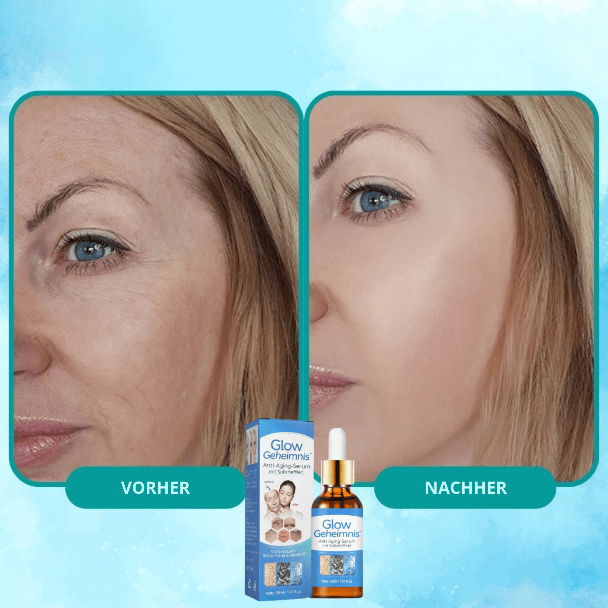 GlowGeheimnis™ / Anti-Aging-Serum mit Soforteffekt (1 + 1 GRATIS) - Sopheria