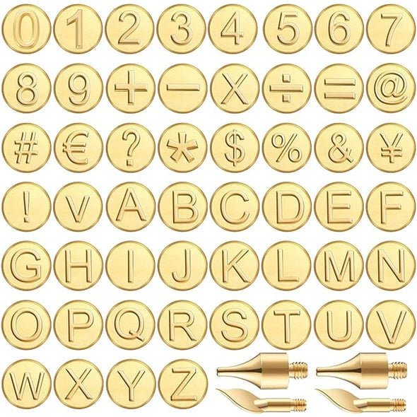 GravurGlanz™ / Kupferform für 26 Buchstaben – DIY-Set zum Brennen und Schnitzen von Holz - Sopheria
