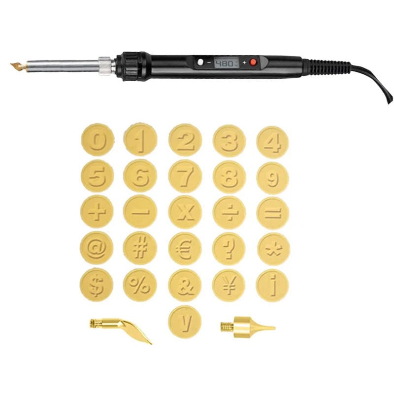 GravurGlanz™ / Kupferform für 26 Buchstaben – DIY-Set zum Brennen und Schnitzen von Holz - Sopheria