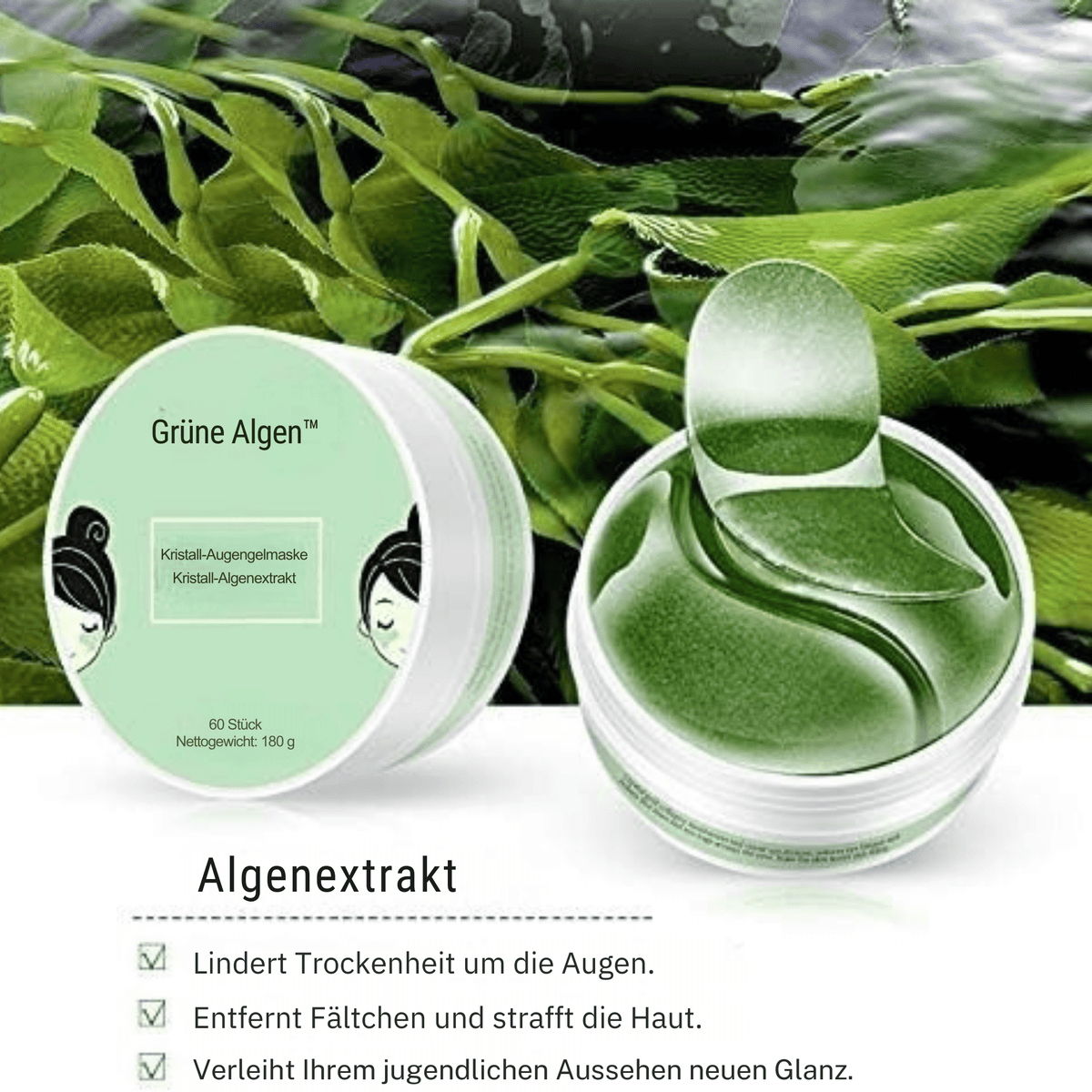 Grüne Algen™ / Straffende Augenpads – 60 Stück - Sopheria