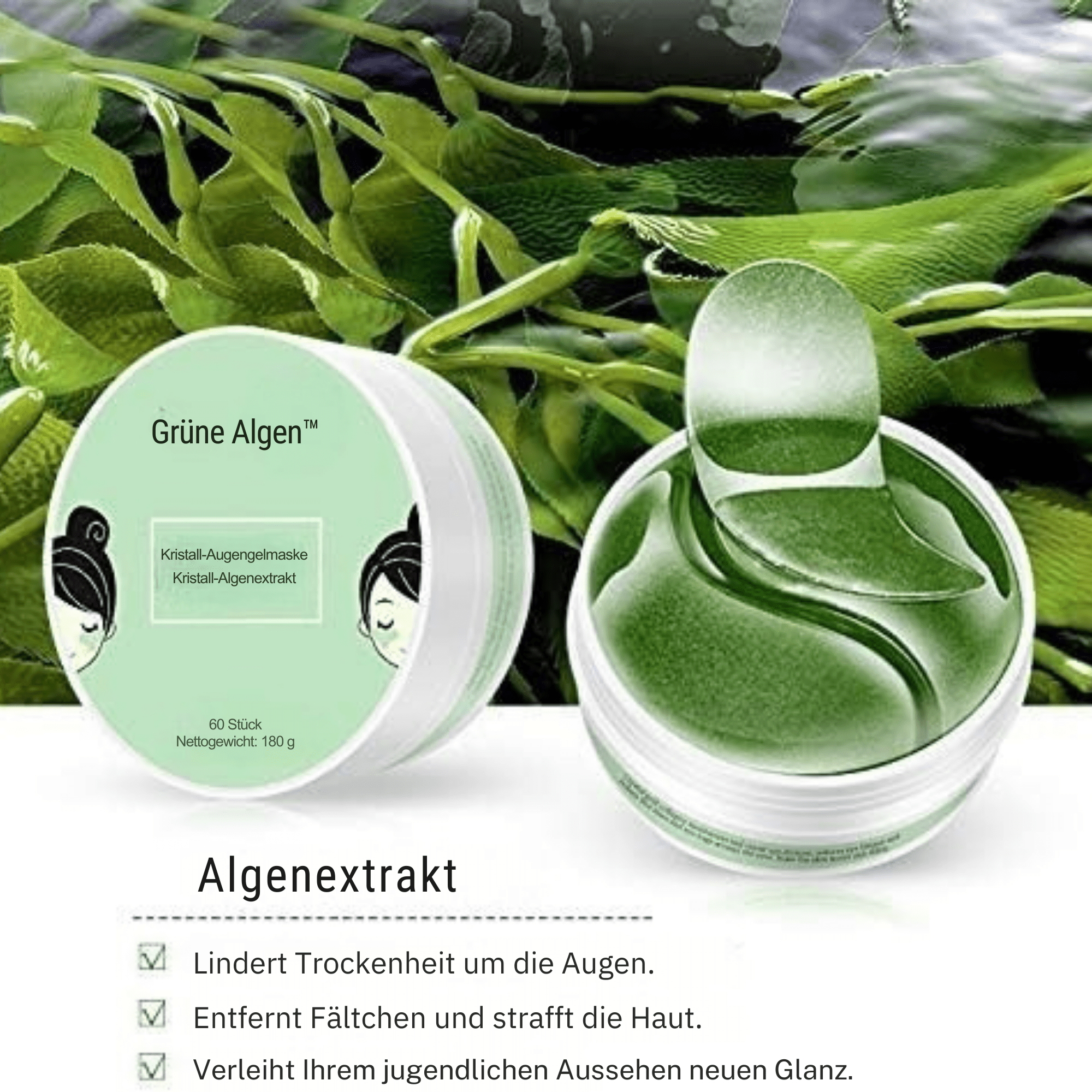 Grüne Algen™ / Straffende Augenpads – 60 Stück - Sopheria