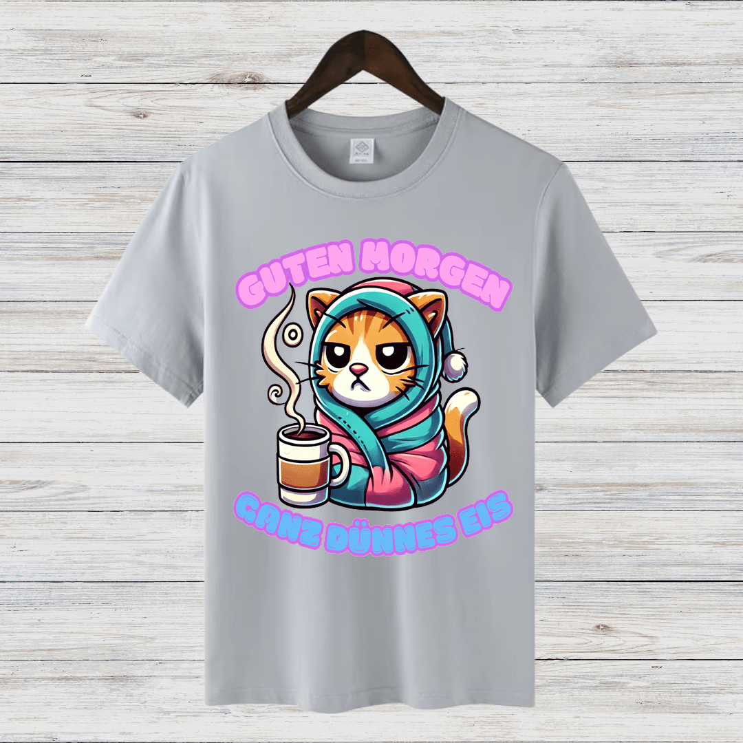 Guten Morgen Katze | Lustiges Wintershirt | Humorvolles Katzen-Design | Statement Shirt für kalte Tage - Sopheria