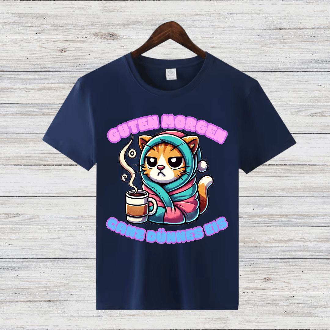 Guten Morgen Katze | Lustiges Wintershirt | Humorvolles Katzen-Design | Statement Shirt für kalte Tage - Sopheria