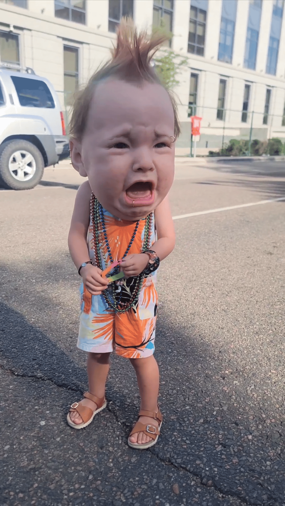 HeulHorror™ / Gruselige und urkomische Latex-Kopfmasken (weinendes Punk-Baby) - Sopheria