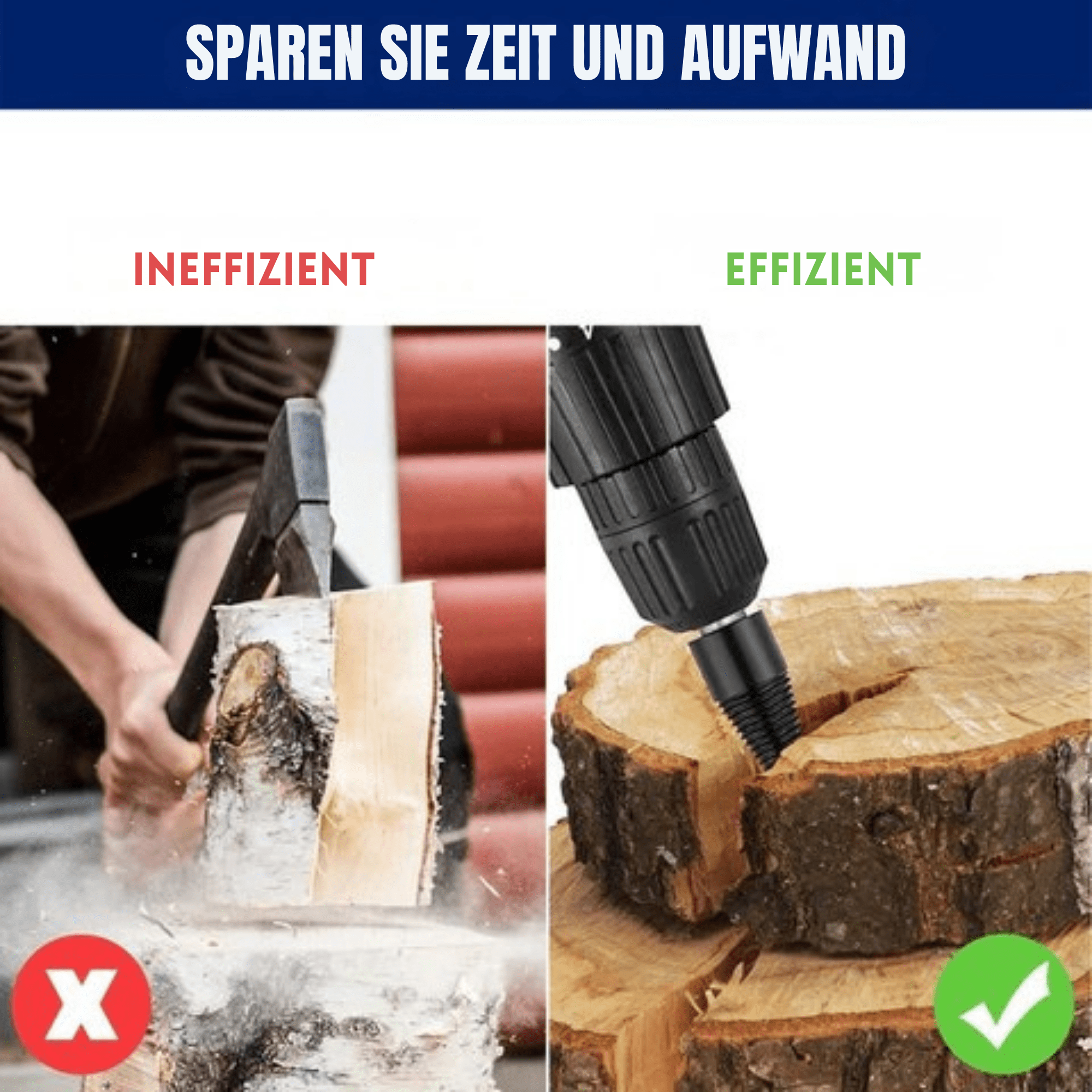 HolzHacker™ / Bohrkegel-Holzspalter mit 4 Griffen - Sopheria