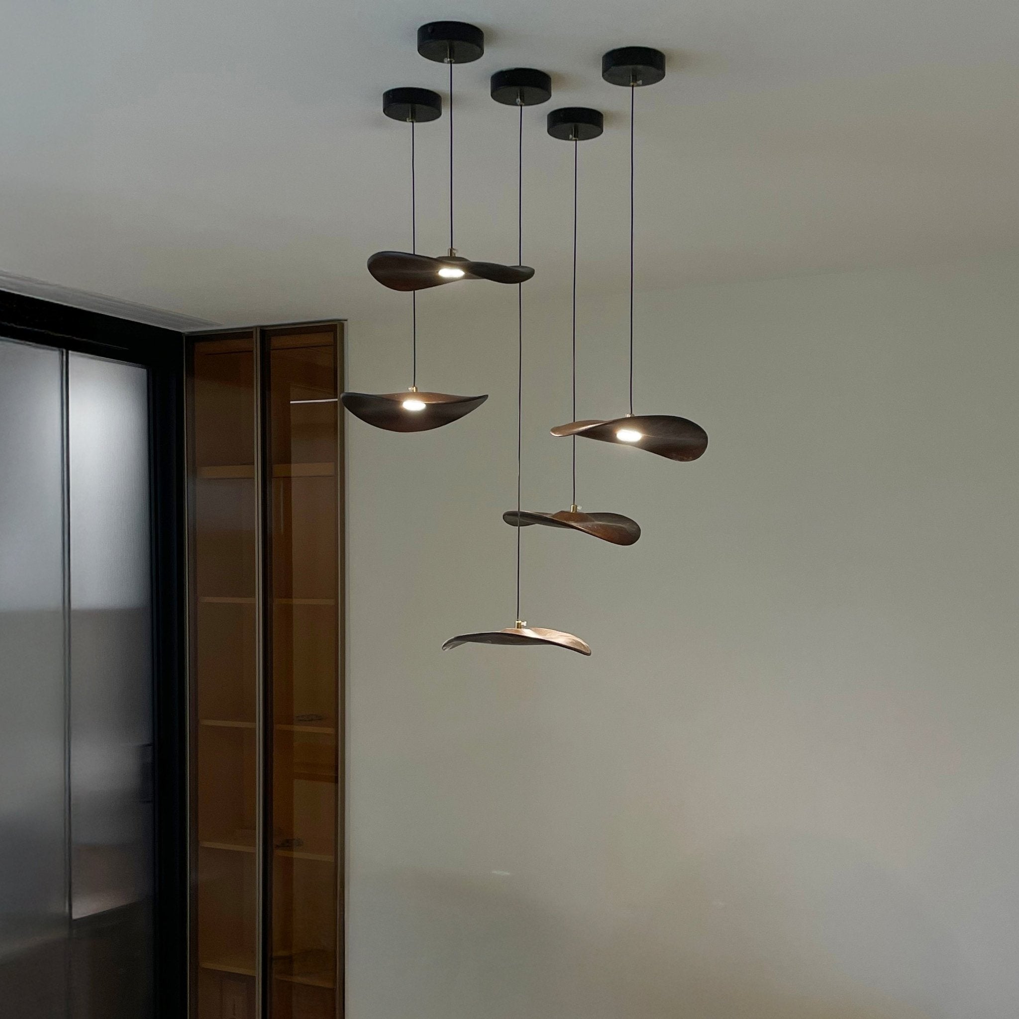 HolzHarmonie™ / Holz Wabi Sabi Japandi Pendelleuchte Kronleuchter - Sopheria