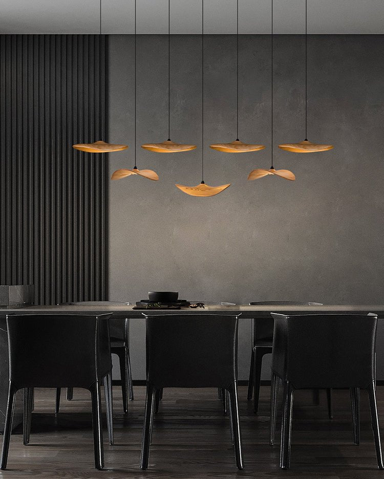HolzHarmonie™ / Holz Wabi Sabi Japandi Pendelleuchte Kronleuchter - Sopheria