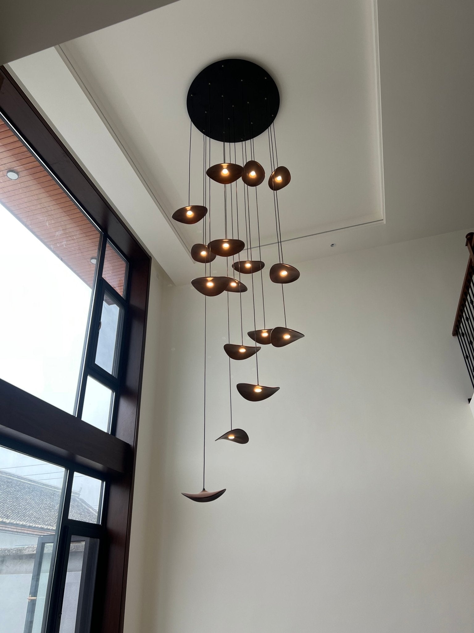 HolzHarmonie™ / Holz Wabi Sabi Japandi Pendelleuchte Kronleuchter - Sopheria
