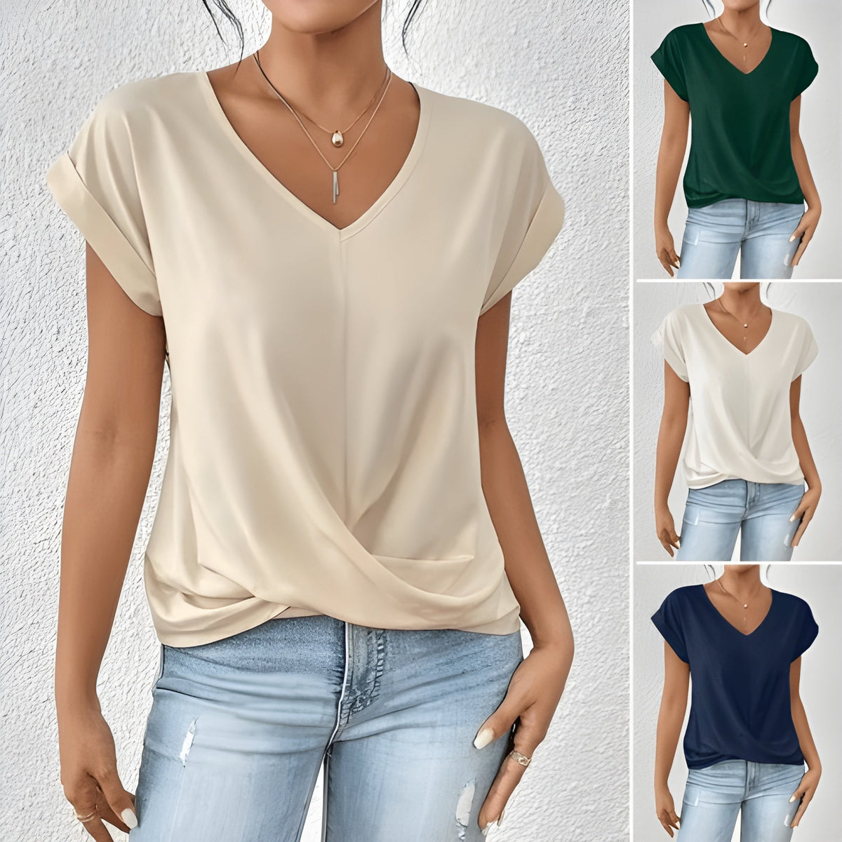 Ilsa™ / Lässiges T-Shirt mit V-Ausschnitt - Sopheria