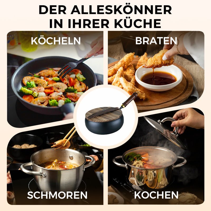 Ironova - 100% reiner Gusseisen-Wok, unbeschichtet und natürlich Antihaft - Sopheria