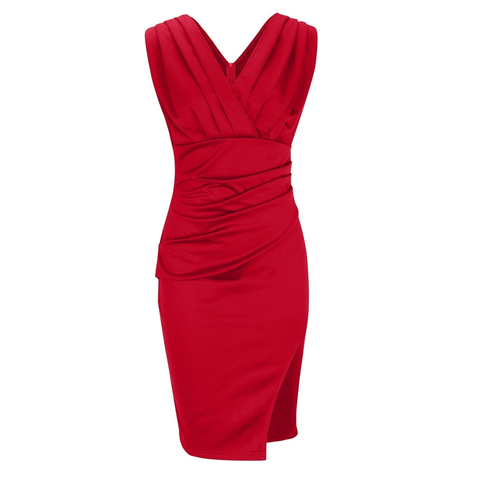 Isa™ | Eng anliegendes Kleid mit V-Ausschnitt und Schlitz - Sopheria