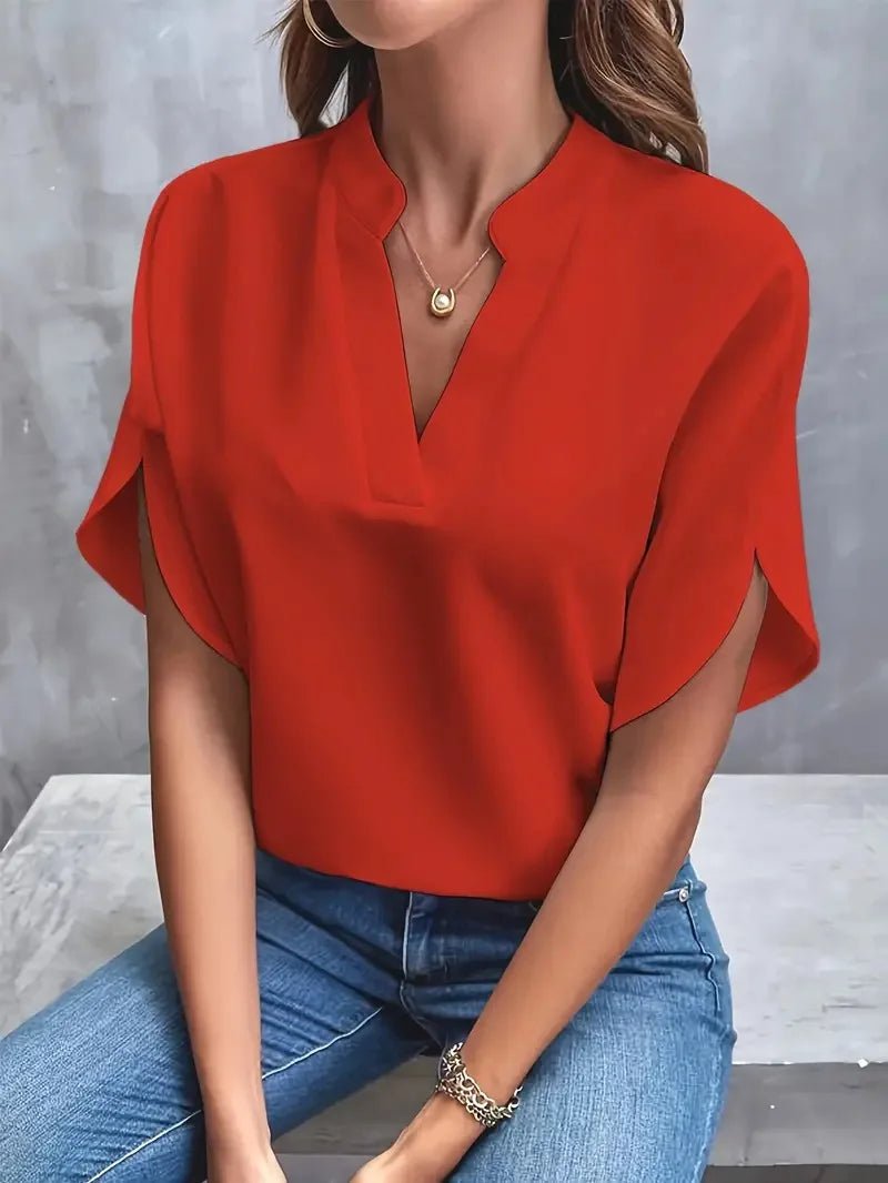 Isalie – Elegante V-Ausschnitt-Blusen mit fließendem Stoff - Sopheria