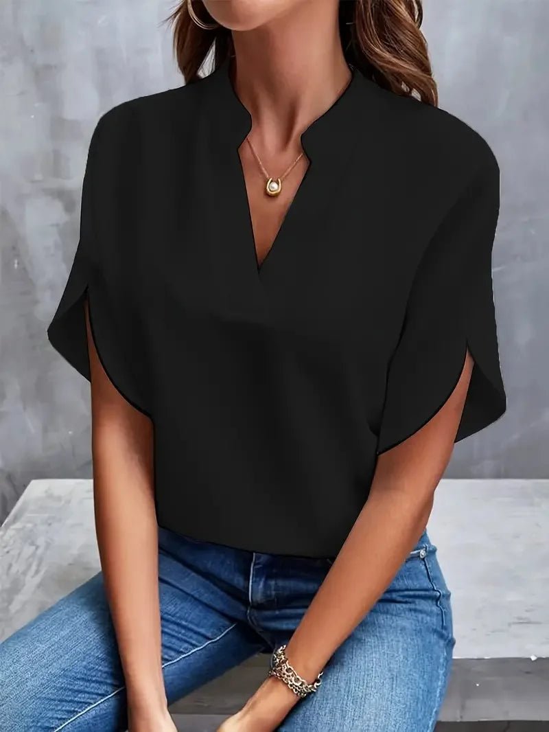 Isalie – Elegante V-Ausschnitt-Blusen mit fließendem Stoff - Sopheria