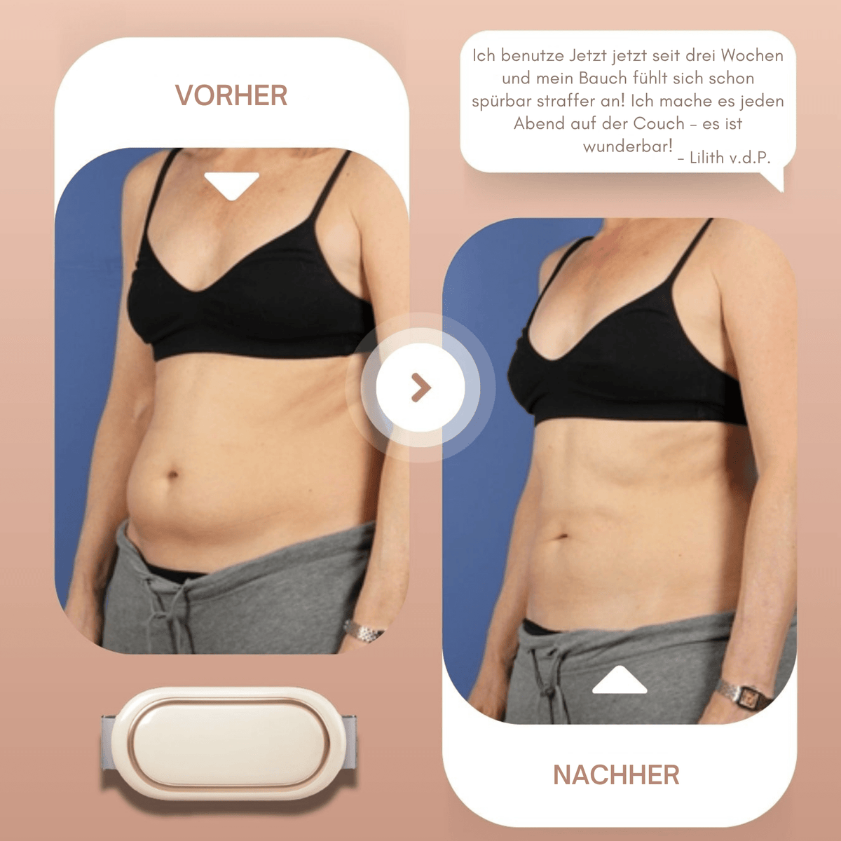 Jetzt 50% Rabatt | Waltraud Bauchtrainer – Straffer Bauch durch Wärme & EMS ohne Fitnessstudio - Sopheria
