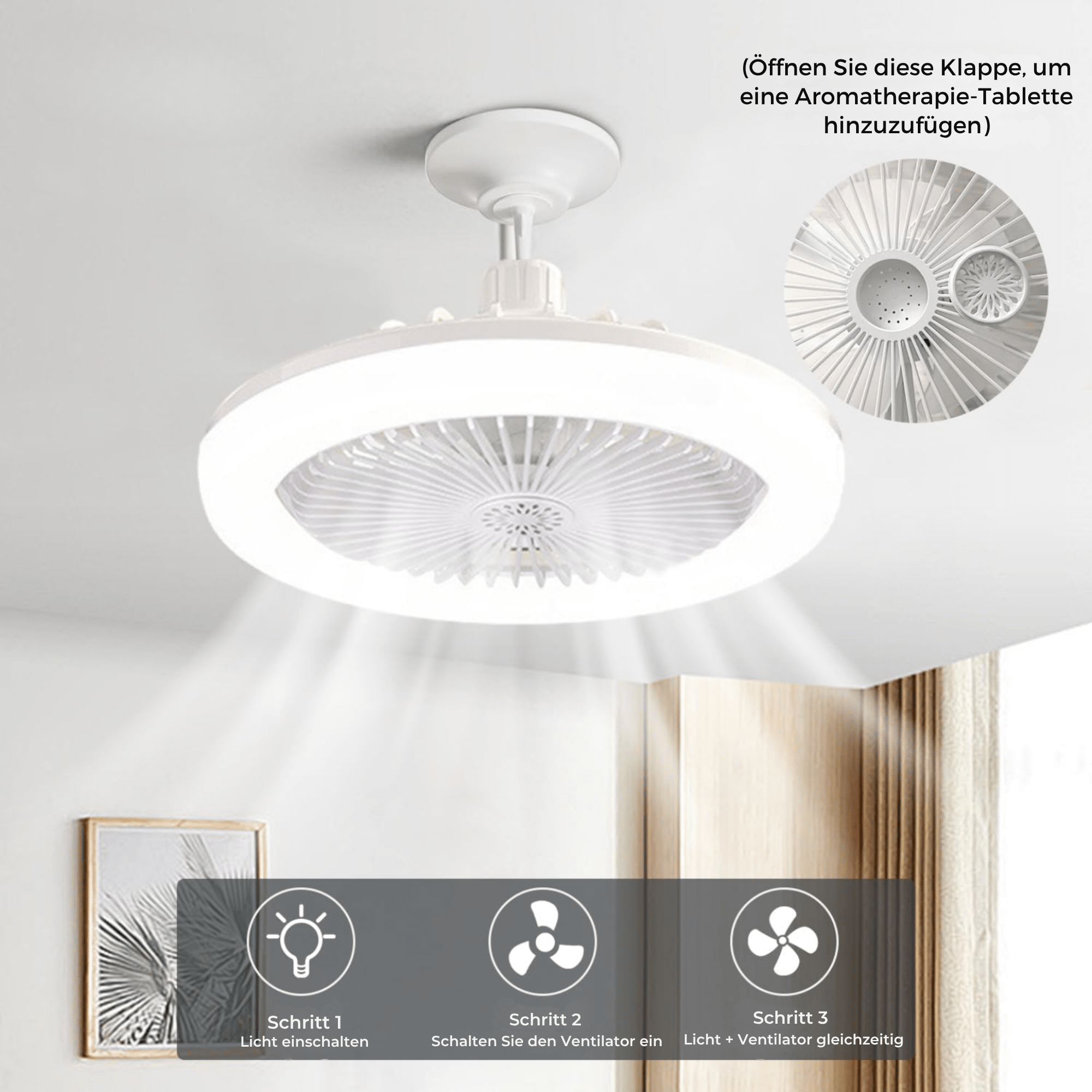 Jonas LED-Deckenventilator mit Fernbedienung - Sopheria
