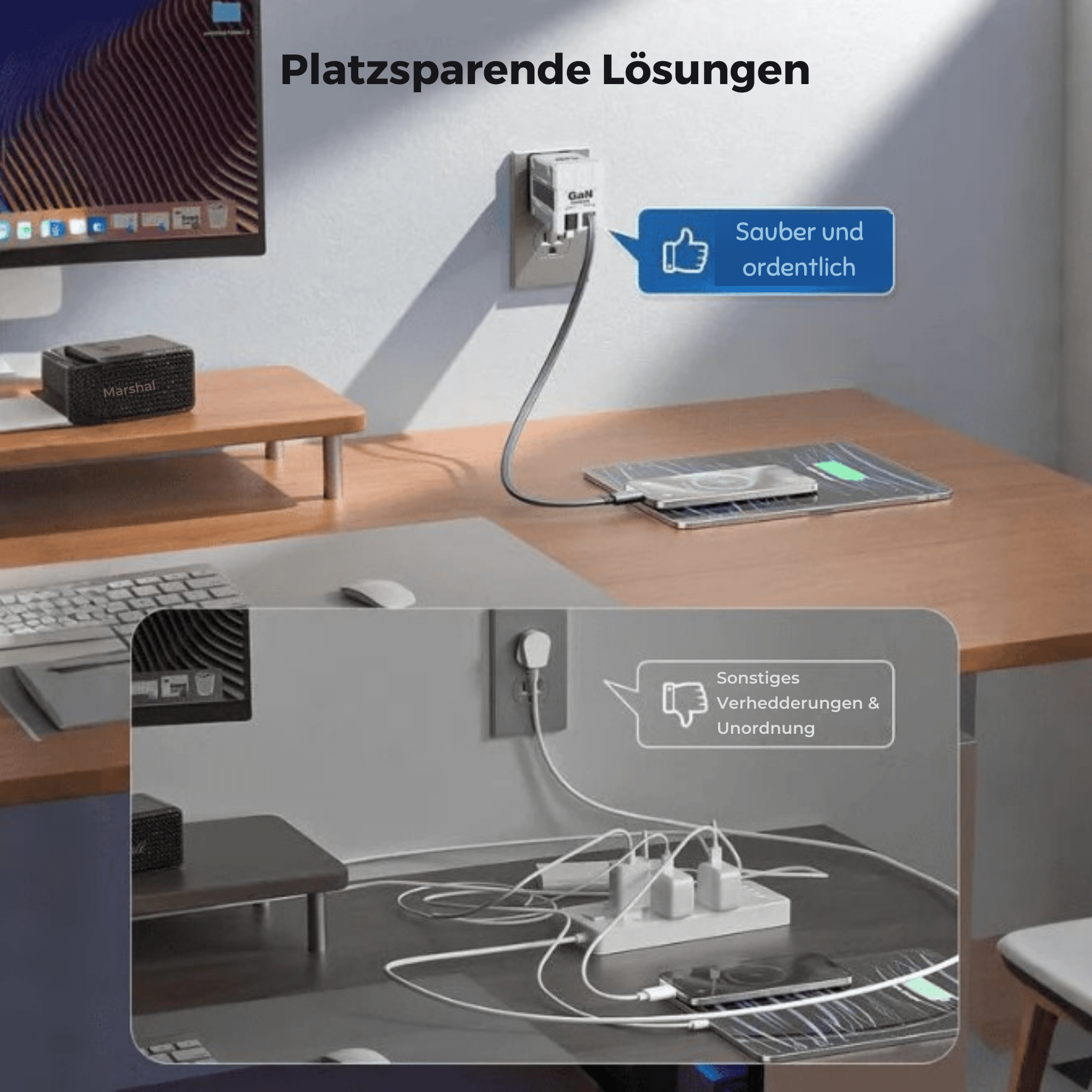 KabelKnirps™ / 2-in-1-Schnellladegerät mit Einzugsmechanismus - Sopheria