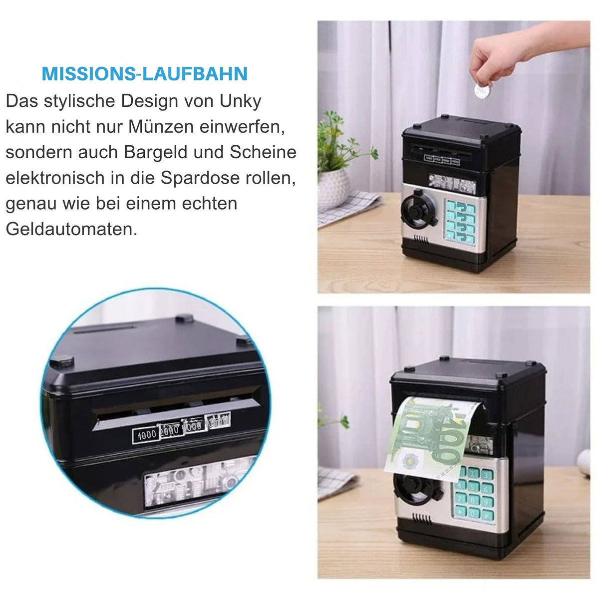 KassenKönig™ / Elektronisches Mini-Geldautomaten-Sparschwein - Sopheria
