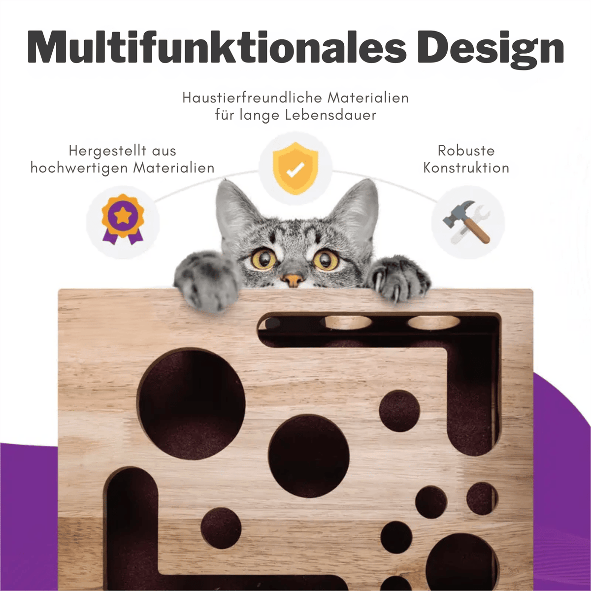 KatzenPuzzle – Kratzspielzeug mit Futterspiel - Sopheria