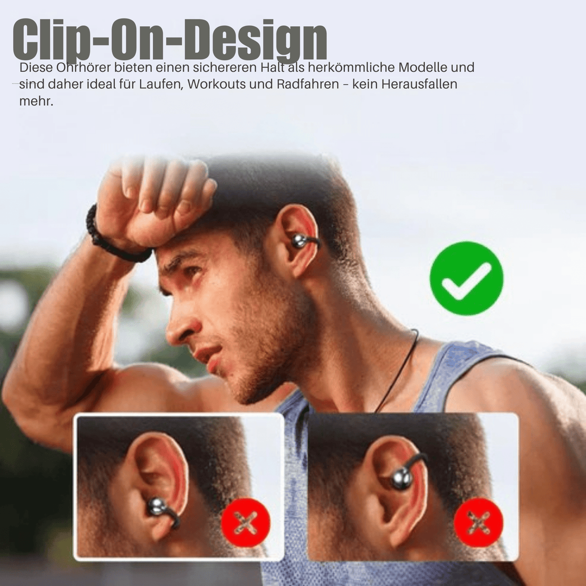 KlangKlip™ / Bluetooth-Kopfhörer mit Touchscreen - Sopheria