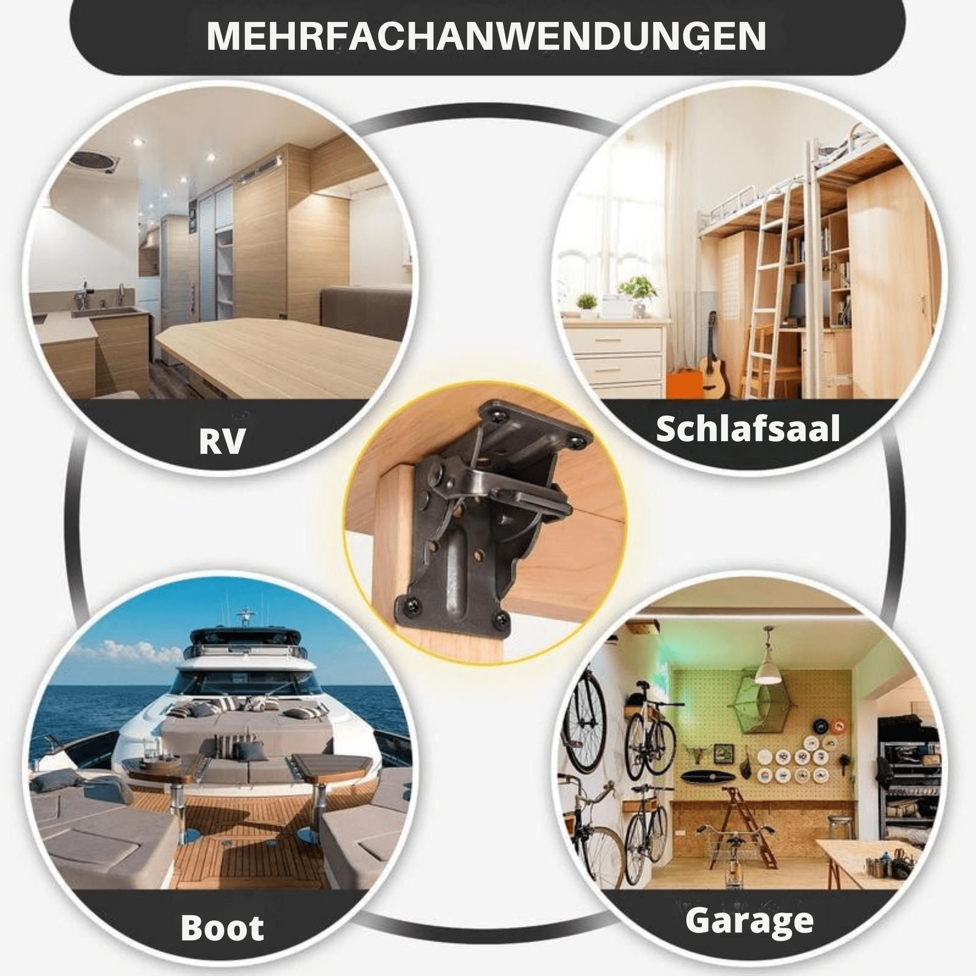 KlappKraft™ / Hochleistungsfähige Klapptischbeinhalterungen mit selbstverriegelnden Scharnieren (1+1 Gratis) - Sopheria