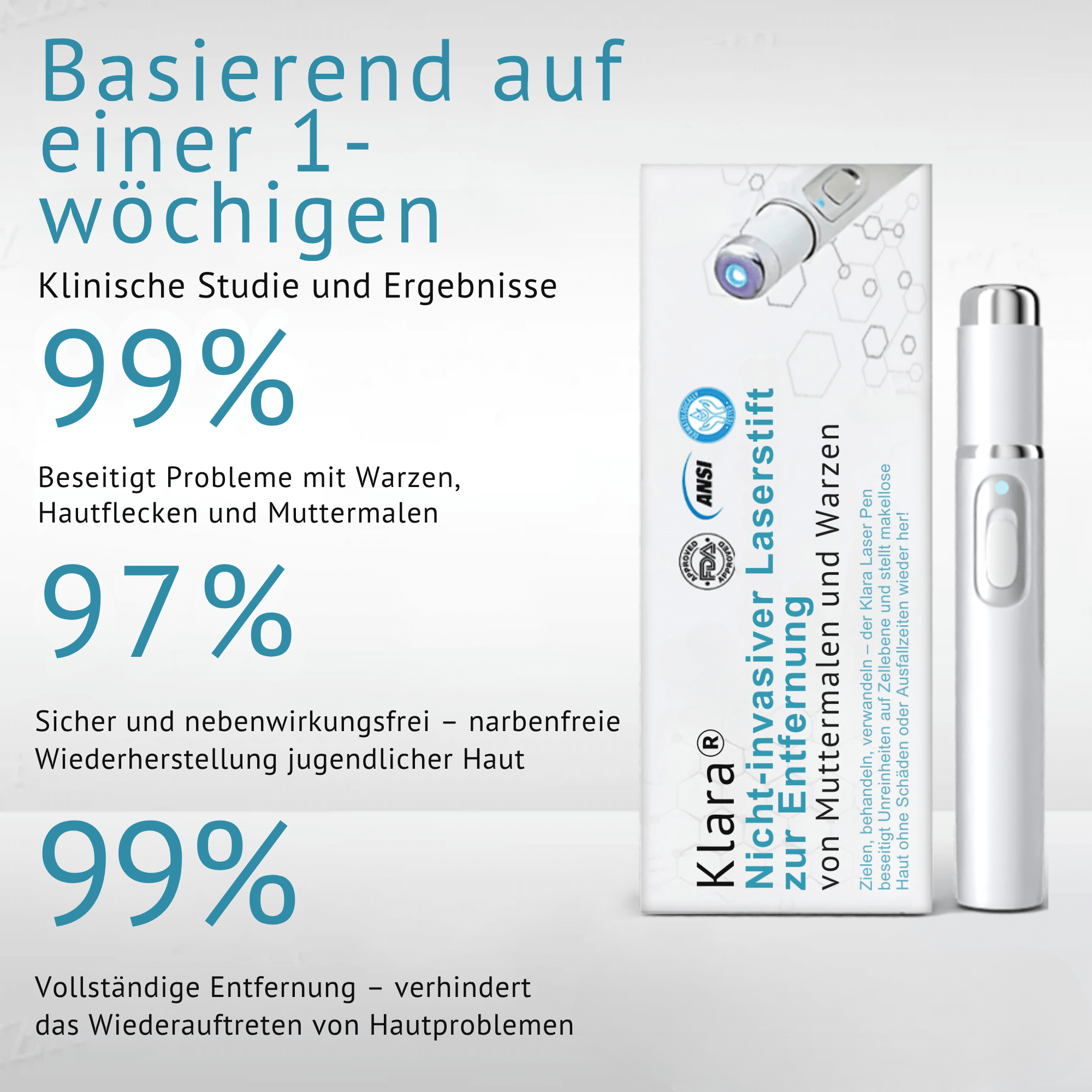 Klara® Schmerzfreier Laserstift zur Entfernung von Muttermalen und Warzen – Promax Edition - Sopheria