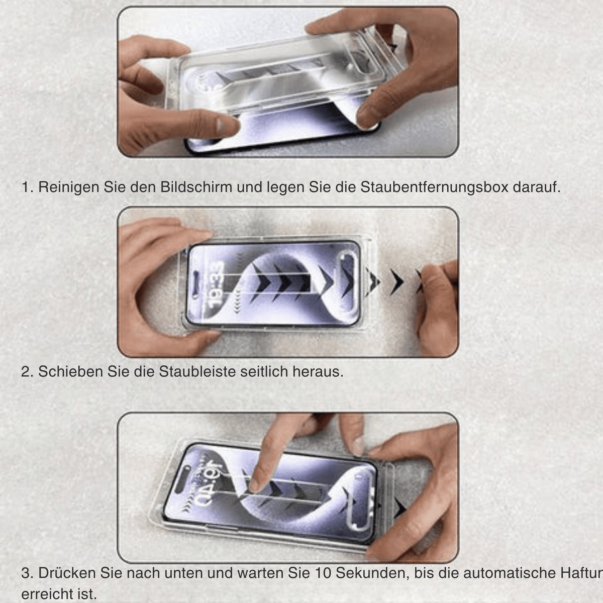 KlarEdge™ / Hochwertige staubfreie Displayschutzfolie - Sopheria