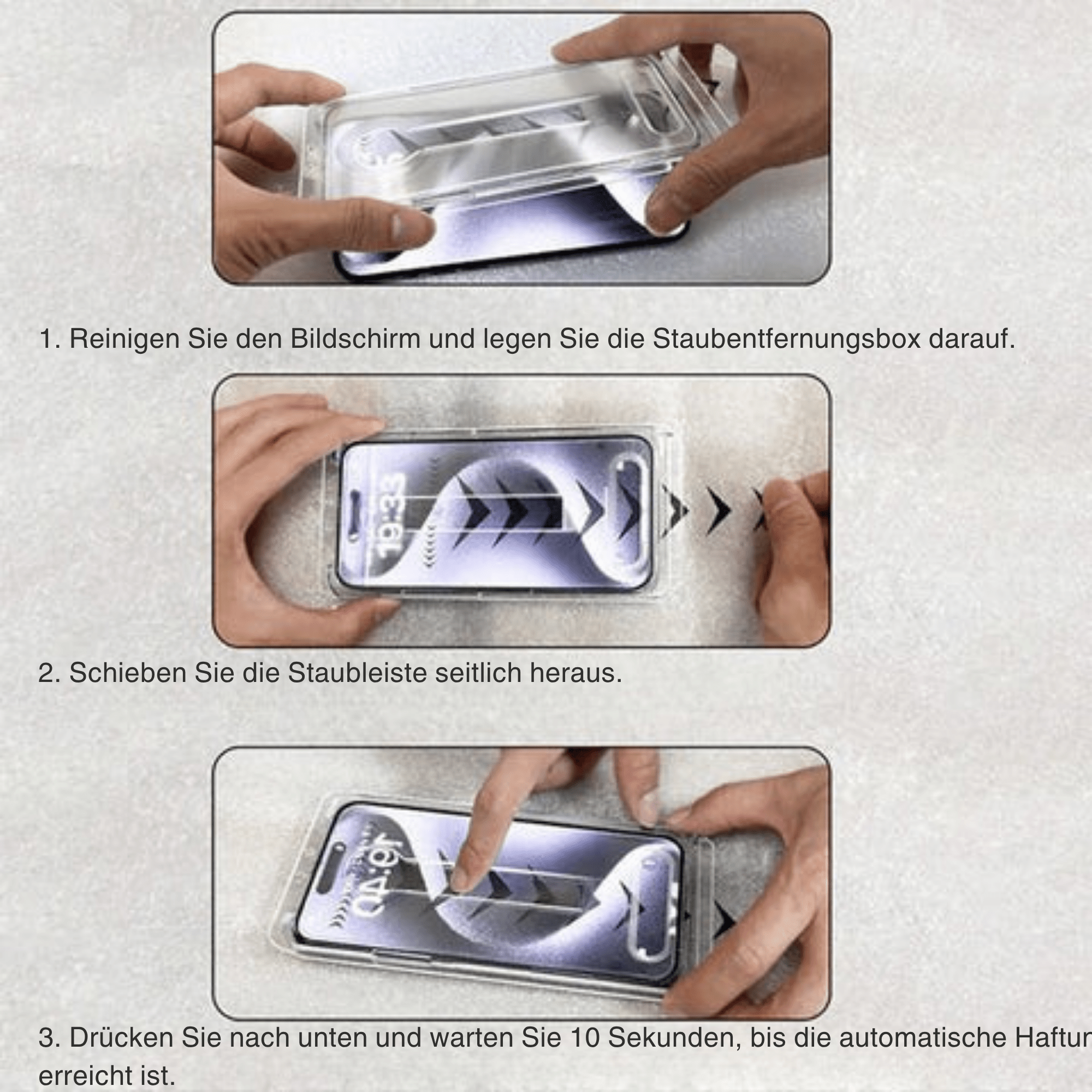KlarEdge™ / Hochwertige staubfreie Displayschutzfolie - Sopheria