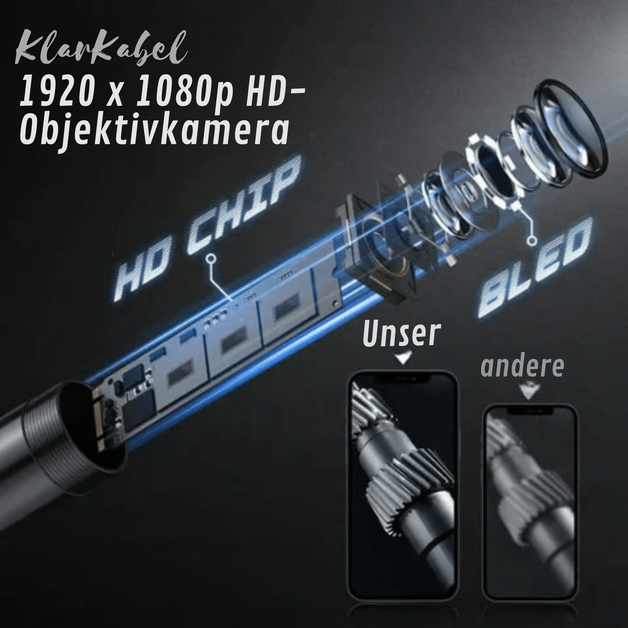 KlarKabel™ / Tragbare Telefonkompatible Inspektionskamera - Sopheria